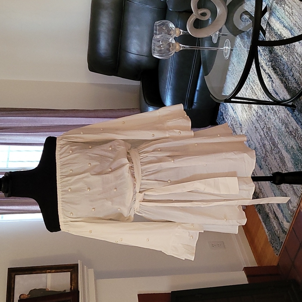 Pearl Off the Shoulder Mini Dress